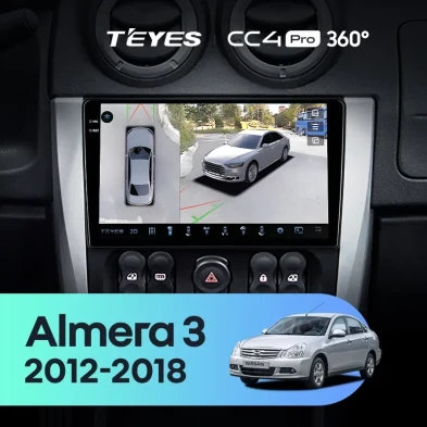 Штатная магнитола Teyes CC4 Pro 360 8/128 Nissan Almera 3 G15 (2012-2018) F1