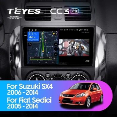 Штатная магнитола Teyes CC3 2K 360 6/128 Suzuki SX4 1 (2006-2014)