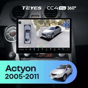 Штатная магнитола Teyes CC4 Pro 360 8/128 SsangYong Actyon C100 (2005-2011) (13")