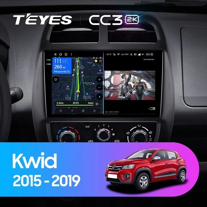 Штатная магнитола Teyes CC3 2K 4/32 Renault KWID (2015-2019)