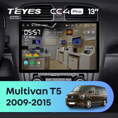 Штатная магнитола Teyes CC4 Pro 12/256 Volkswagen Multivan T5 (2009-2015) (13")
