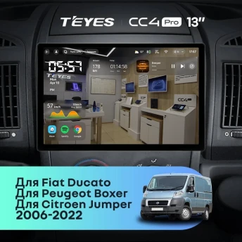 Штатная магнитола Teyes CC4 Pro 12/256 Peugeot Boxer 2 (2006-2022) (13")