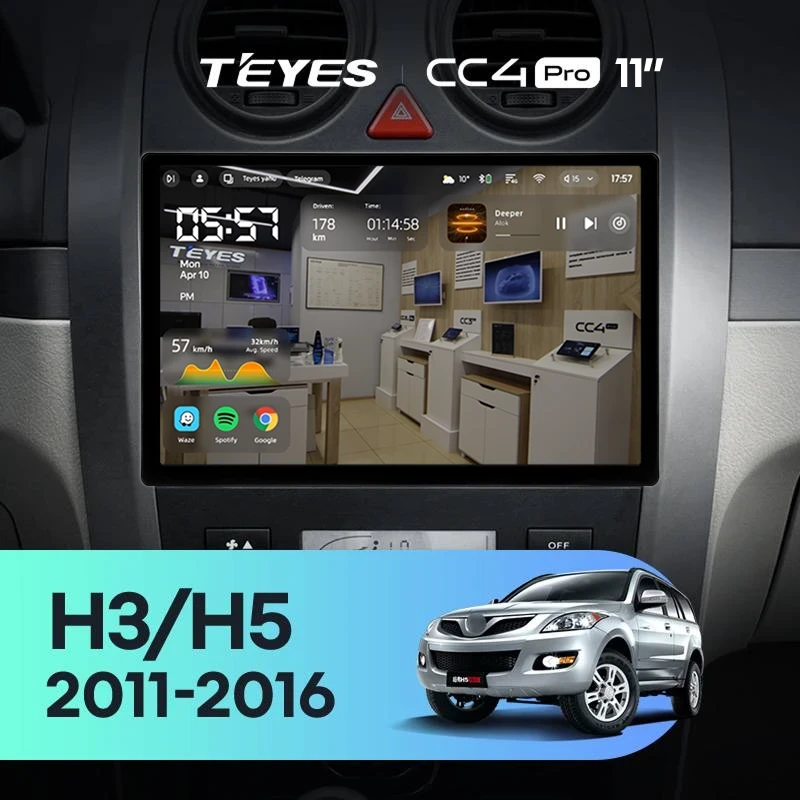 Штатная магнитола Teyes CC4 Pro 8/128 Haval H3 H5 (2011-2016) (11")