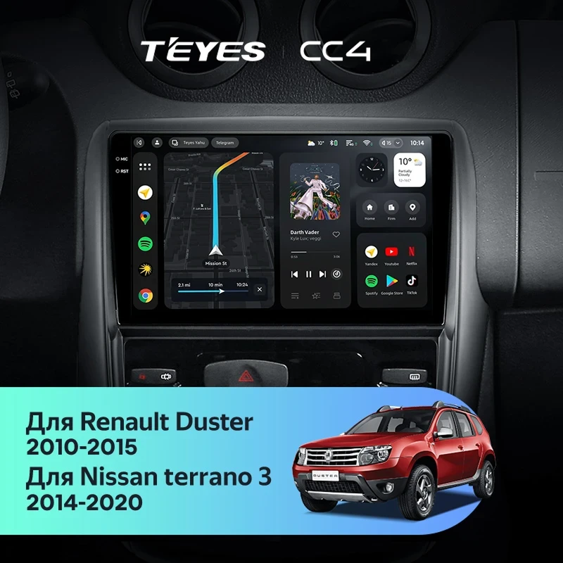 Штатная магнитола Teyes CC4 6/64 Renault Duster 1 (2010-2015)