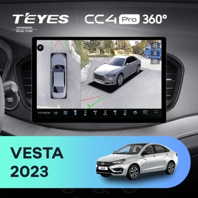 Штатная магнитола Teyes CC4 Pro 360 8/128 Lada Vesta (2023-2026) F2 Тип-A (13")