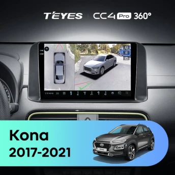 Штатная магнитола Teyes CC4 Pro 360 8/128 Hyundai Kona (2017-2021)