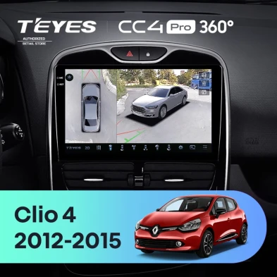 Штатная магнитола Teyes CC4 Pro 360 8/128 Renault Clio 4 BH98 KH98 (2012-2015)