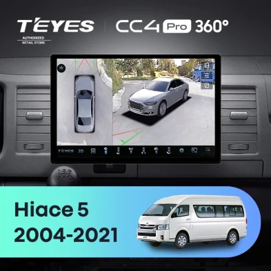 Штатная магнитола Teyes CC4 Pro 360 12/256 Toyota Hiace XH10 H200 (2004-2021) (11")