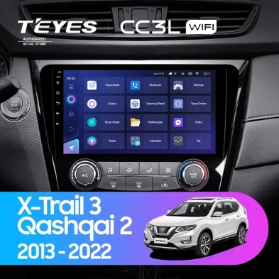 Штатная магнитола Teyes CC3L WiFi 2/32 Nissan Qashqai 2 (2013-2021) F2 климат контроль Тип-C
