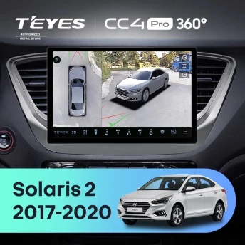 Штатная магнитола Teyes CC4 Pro 360 8/128 Hyundai Solaris 2 (2017-2020) F1 Тип-B (11")