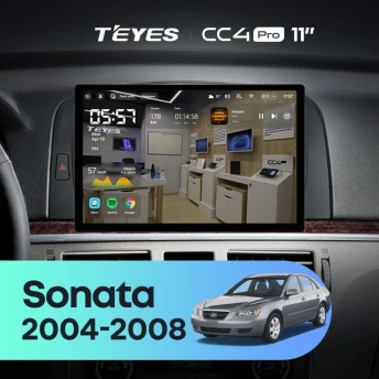Штатная магнитола Teyes CC4 Pro 8/128 Hyundai Sonata NF (2004-2008) (11")