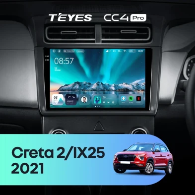 Штатная магнитола Teyes CC4 Pro 8/128 Hyundai Creta 2 (2021-2022) (матовая) F1