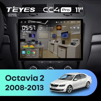 Штатная магнитола Teyes CC4 Pro 12/256 Skoda Octavia 2 A5 (2008-2013) (11")