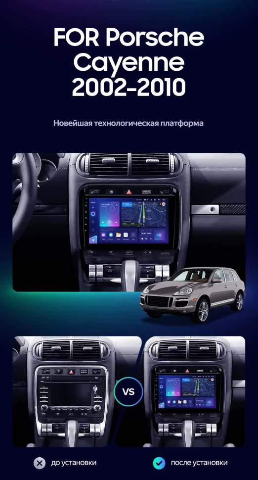 Штатная магнитола Teyes CC3L 4/32 Porsche Cayenne I 1 9PA (2002-2010)