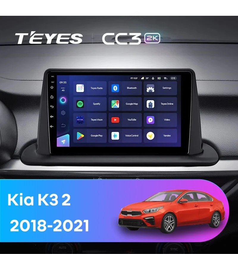 Штатная магнитола Teyes CC3 2K 6/128 Kia K3 2 (2018-2021)