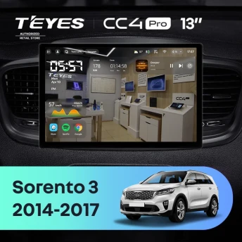 Штатная магнитола Teyes CC4 Pro 8/128 Kia Sorento 3 Prime (2014-2017) Тип-A (13")