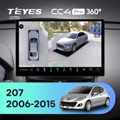Штатная магнитола Teyes CC4 Pro 360 8/128 Peugeot 207 (2006-2015) (13")