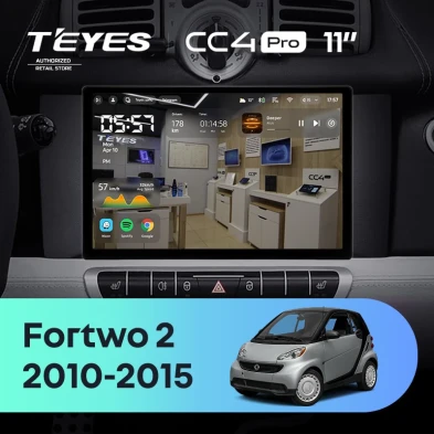 Штатная магнитола Teyes CC4 Pro 12/256 Mercedes-Benz Smart Fortwo 2 (2010-2015) F1 (11")