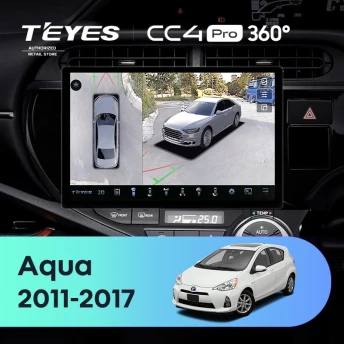 Штатная магнитола Teyes CC4 Pro 360 12/256 Toyota Aqua (2011-2017) Правый руль (11")
