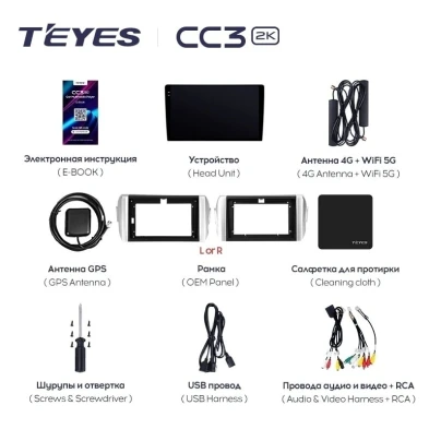 Штатная магнитола Teyes CC3L 4/32 Toyota Innova 2 (2015-2022) Правый руль
