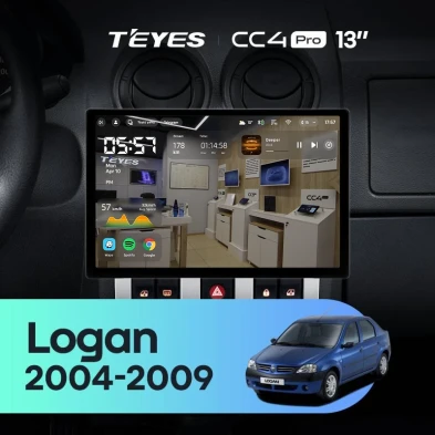 Штатная магнитола Teyes CC4 Pro 8/128 Renault Logan 1 (2004-2009) (13")