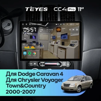 Штатная магнитола Teyes CC4 Pro 8/128 Dodge Caravan 4 (2000-2007) Тип-A (11")