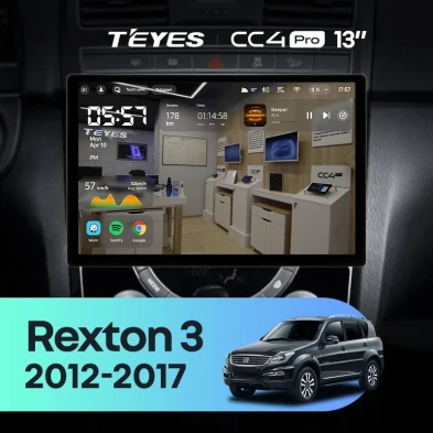 Штатная магнитола Teyes CC4 Pro 12/256 SsangYong Rexton Y290 3 (2012-2017) (13")