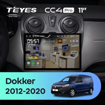 Штатная магнитола Teyes CC4 Pro 12/256 Renault Dokker (2012-2020) (11")