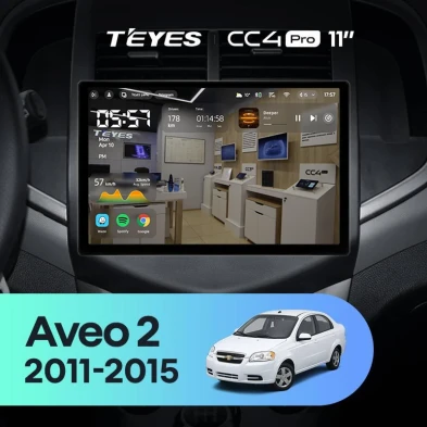 Штатная магнитола Teyes CC4 Pro 12/256 Chevrolet Aveo 2 (2011-2015) (11")