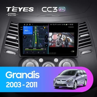 Штатная магнитола Teyes CC3 2K 4/32 Mitsubishi Grandis 1 (2003-2011) F2