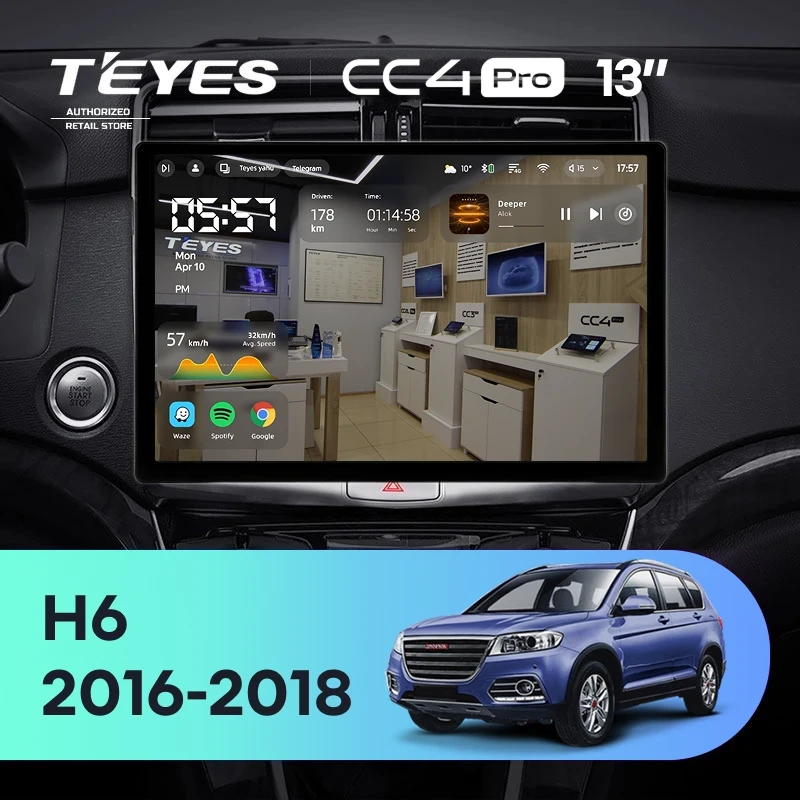 Штатная магнитола Teyes CC4 Pro 12/256 Haval H6 (2016-2018) (13")